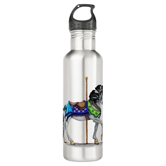 Carousel Horse Insulated Water Bottle (Front)