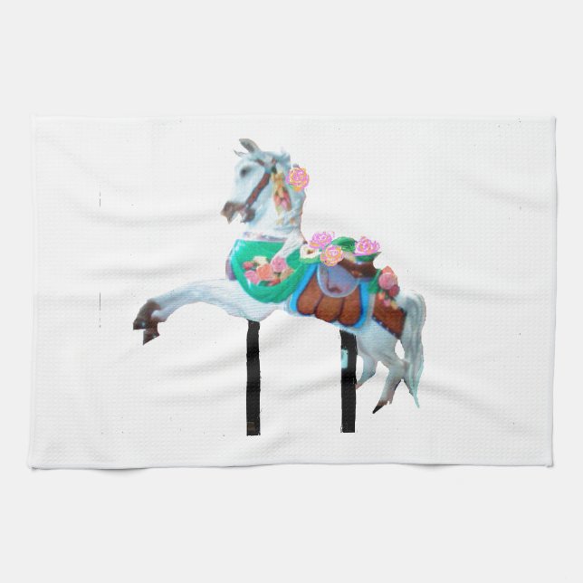 "CAROUSEL HORSE KITCHEN TOWEL" KITCHEN TOWEL (Horizontal)