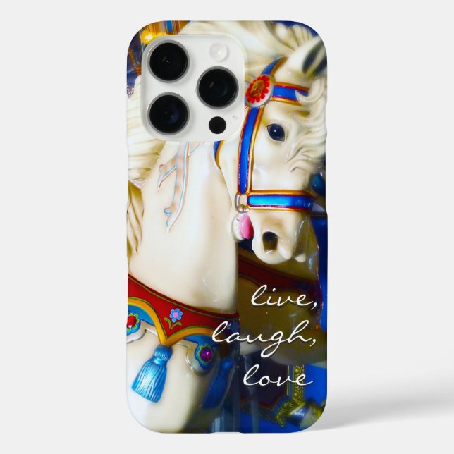 Carousel Horse Live Laugh Love Script Colourful Case-Mate iPhone Case (Back)