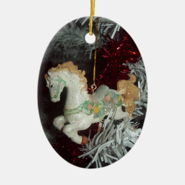 Carousel Horse Oval Ornament (Front)