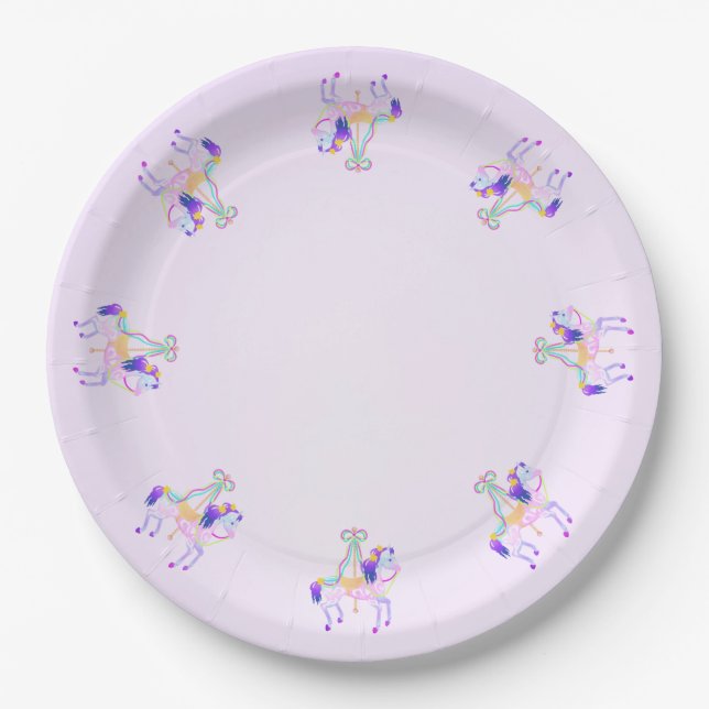 Carousel Horse paper plate (Front)