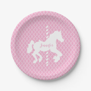 Carousel Horse Pattern Your Colours Paper Plate
