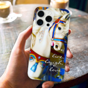 Carousel Horse Photo Live Laugh Love Colourful iPhone 16 Pro Max Case