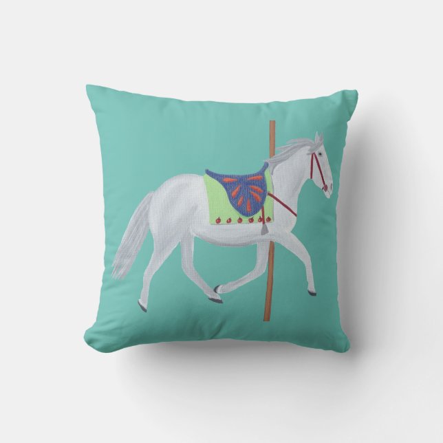 Carousel Horse Pillows for Baby Nursery Room (Front)