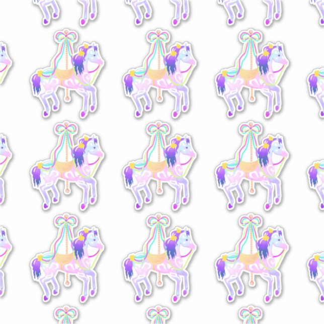 Carousel Horse (sheet) contour sticker (Front)