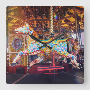 Carousel Horse Square Wall Clock