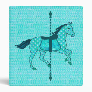 Carousel Horse - Turquoise and Aqua Binder