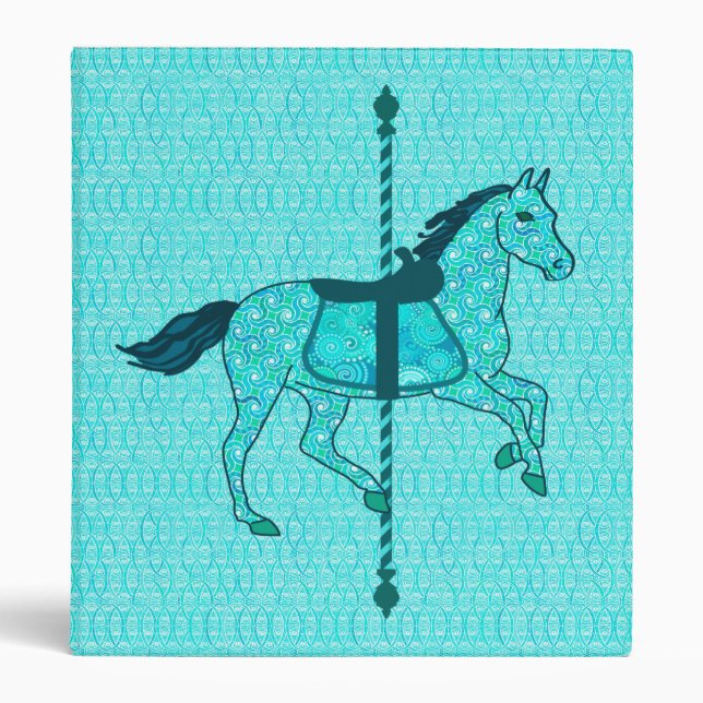 Carousel Horse - Turquoise and Aqua Binder (Front)