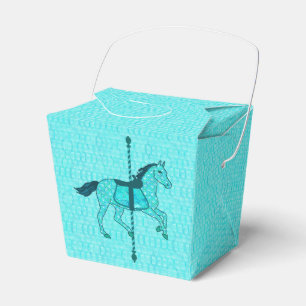 Carousel Horse - Turquoise and Aqua Favor Box