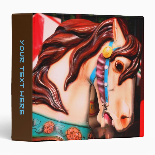 Carousel Horse Up Close Personalized Binder (Front/Spine)