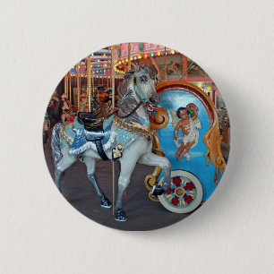 Carousel Horse with Cherub! 2 Inch Round Button