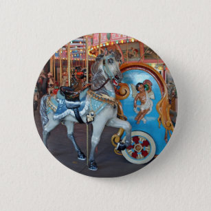 Carousel Horse with Cherub! 2 Inch Round Button