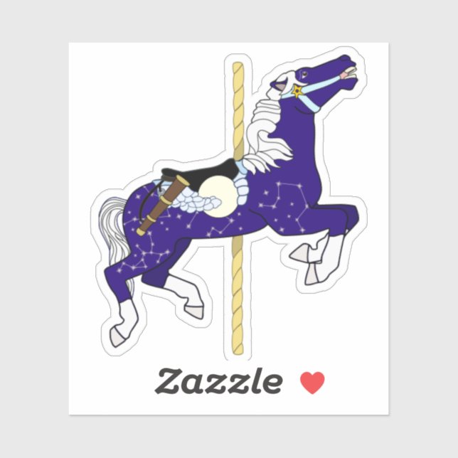 Carousel Horse with night time sky design (Sheet)