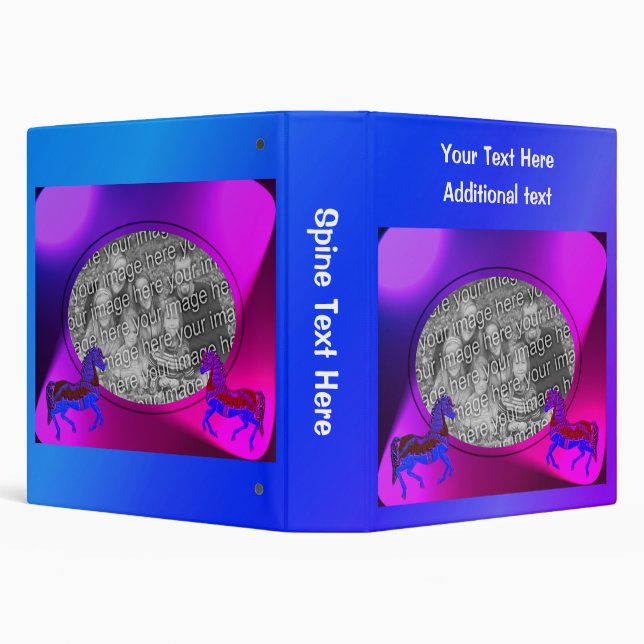 Carousel Horses Design Personalized Photo  Binder (Background)