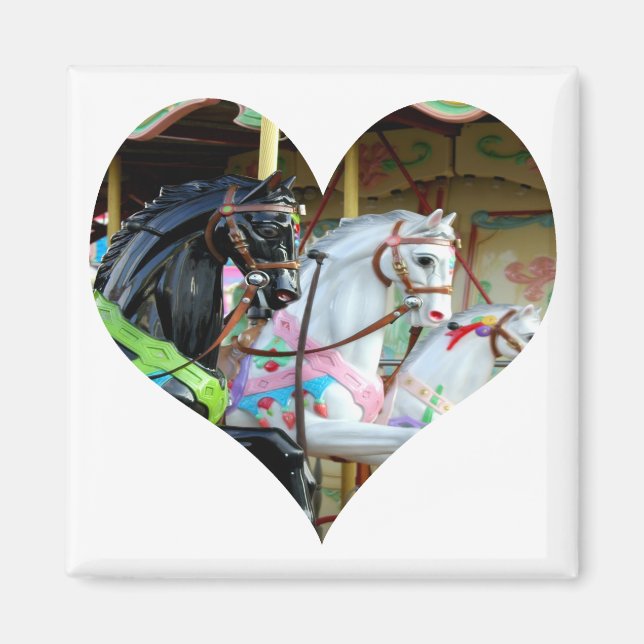Carousel Horses Heart Magnet (Front)