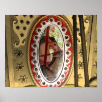 Carousel Horses In Mirror Sepia Partial Colour