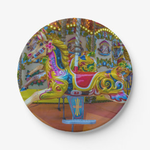 Carousel horses paper plate