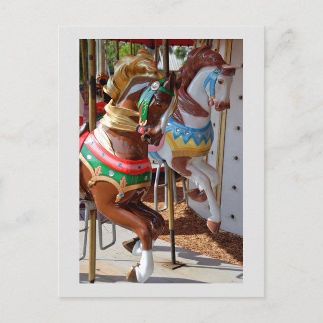 Carousel horses postcard (Front)
