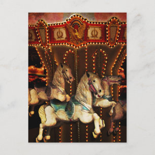 Carousel Horses Postcard
