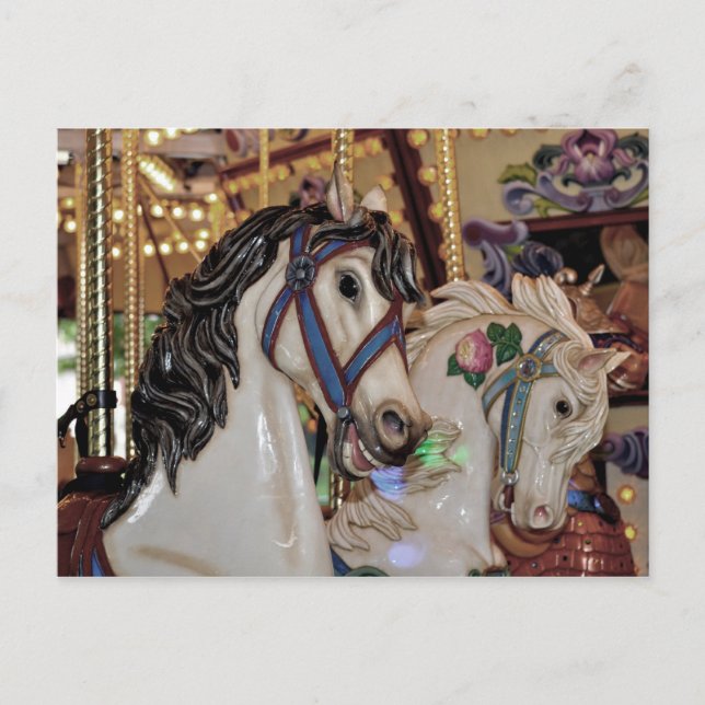 Carousel horses print postcard (Front)