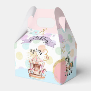 Carousel Horses Theme, Gable 4x2.5x5 Favor Box