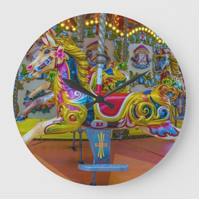 Carousel horses wall clock (Front)