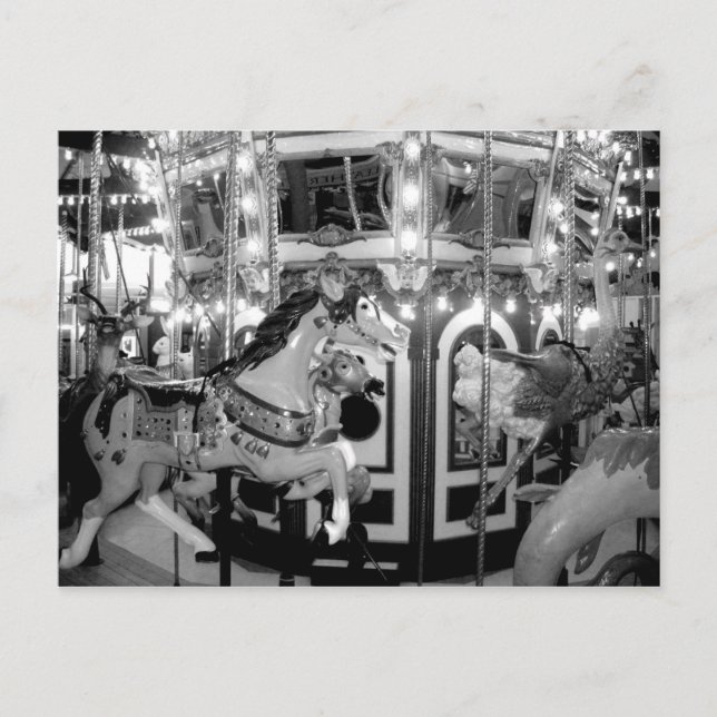 Carousel in Monochrome Postcard (Front)