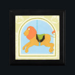 Carousel Lion by June Erica Vess Gift Box<br><div class="desc">The king of the jungle is rendered as a carousel animal in this piece by June Erica Vess. With a smiling face this is a very kid-friendly print. Purchase it today and put it on the wall of your child's nursery!</div>