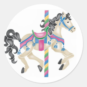Carousel/ Merry Go Round for kids! Classic Round Sticker