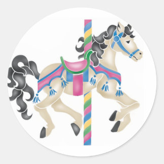 Carousel/ Merry Go Round for kids! Classic Round Sticker