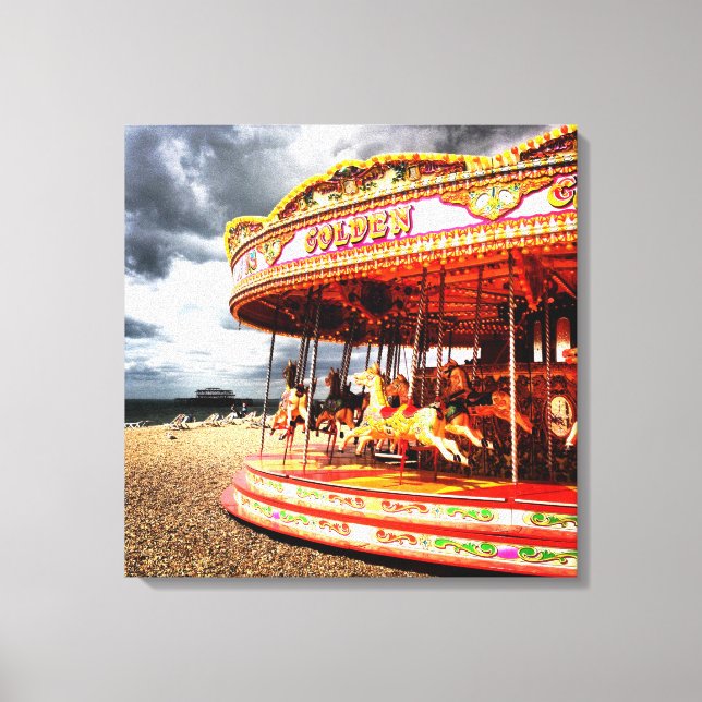 Carousel on Brighton Beach Canvas Print (Front)