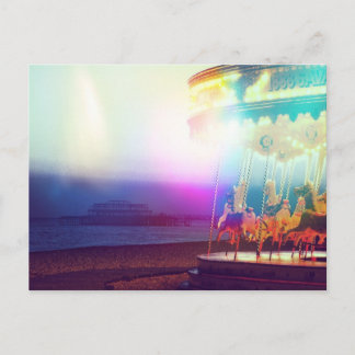 Carousel On The Beach Postcard