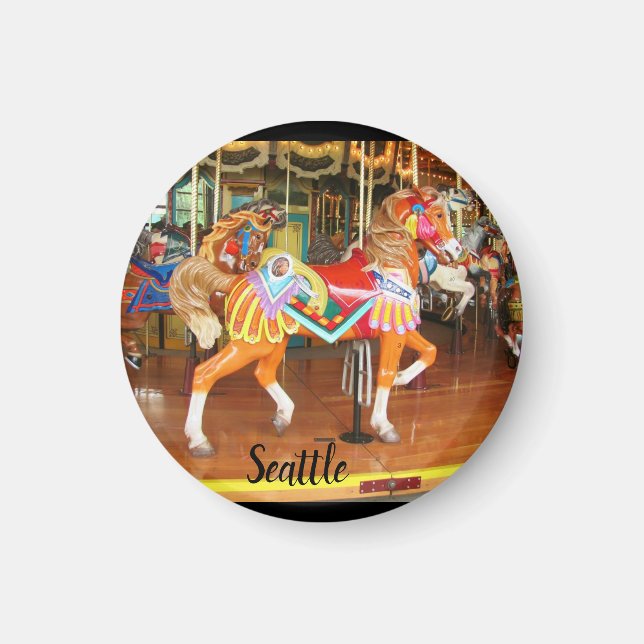 Carousel Painted Horse Seattle Magnet (Front)