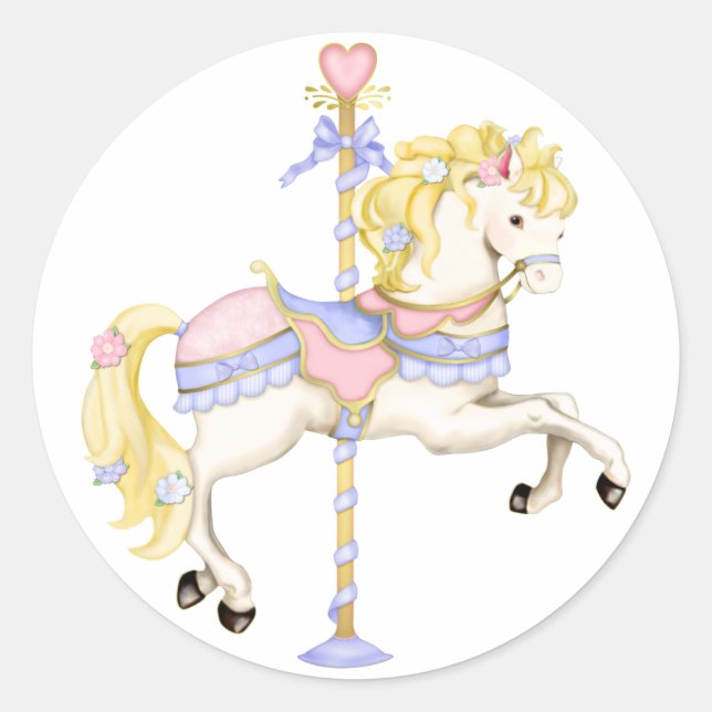 Carousel Pony Classic Round Sticker (Front)