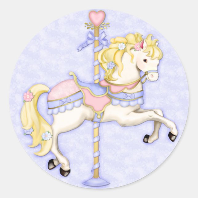 Carousel Pony Classic Round Sticker (Front)