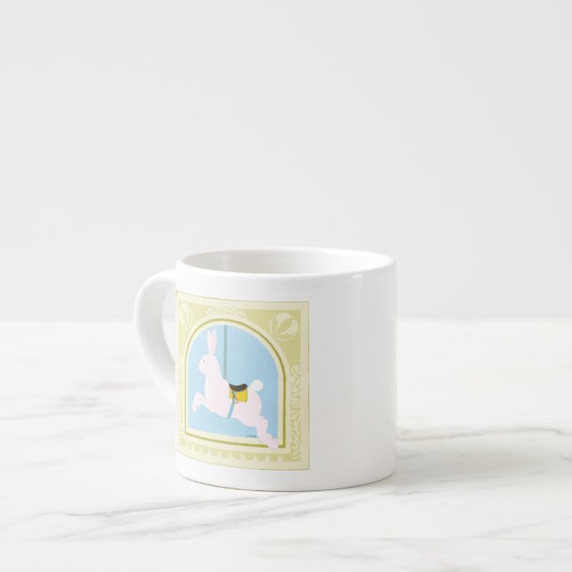 Carousel Rabbit by June Erica Vess Espresso Cup (Front Left)
