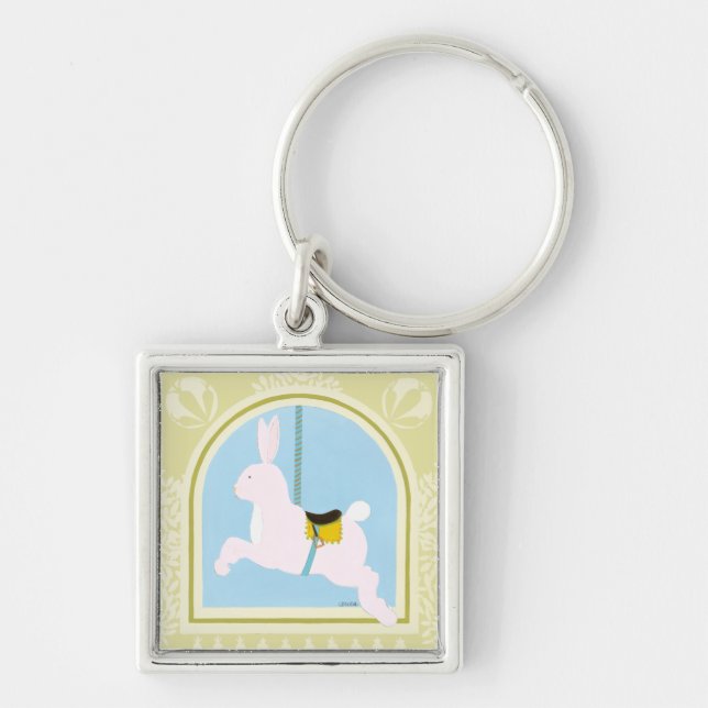 Carousel Rabbit by June Erica Vess Keychain (Front)