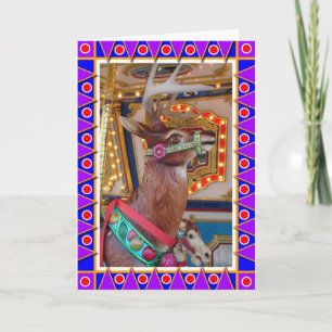 Carousel Reindeer Holiday Card