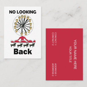 Carousel Ride No Looking Back Amusement Park Business Card