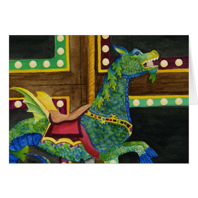 Carousel Seahorse Card (Front Horizontal)