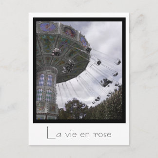 Carousel swing in Paris post card