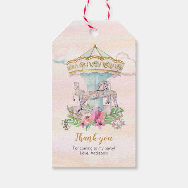 Carousel thank you favour tags (Front)