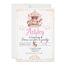 Carousel Theme Birthday Invitation