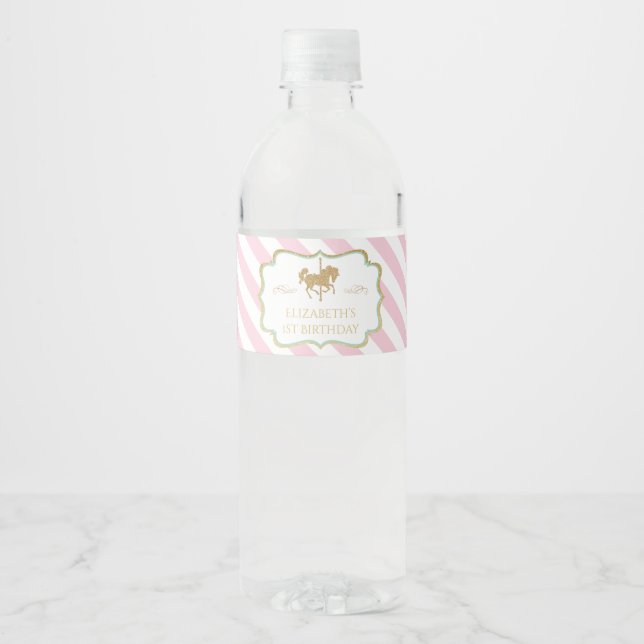 Carousel Themed Water Bottle Labels (Front)