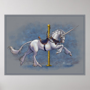 Carousel Unicorn Poster