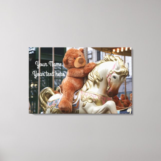Carousel with Teddy Bear Canvas Print (Front)