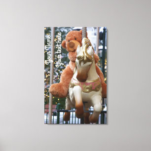 Carousel with Teddy Bear Canvas Print