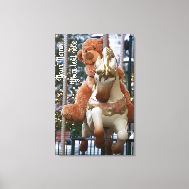 Carousel with Teddy Bear Canvas Print (Front)