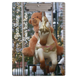Carousel with Teddy Bear Clipboard