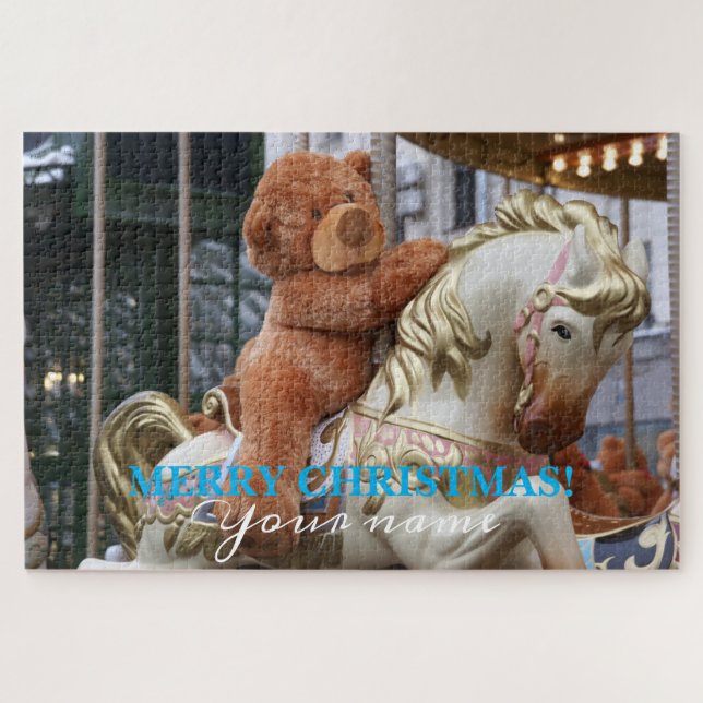 Carousel with Teddy Bear Jigsaw Puzzle (Horizontal)